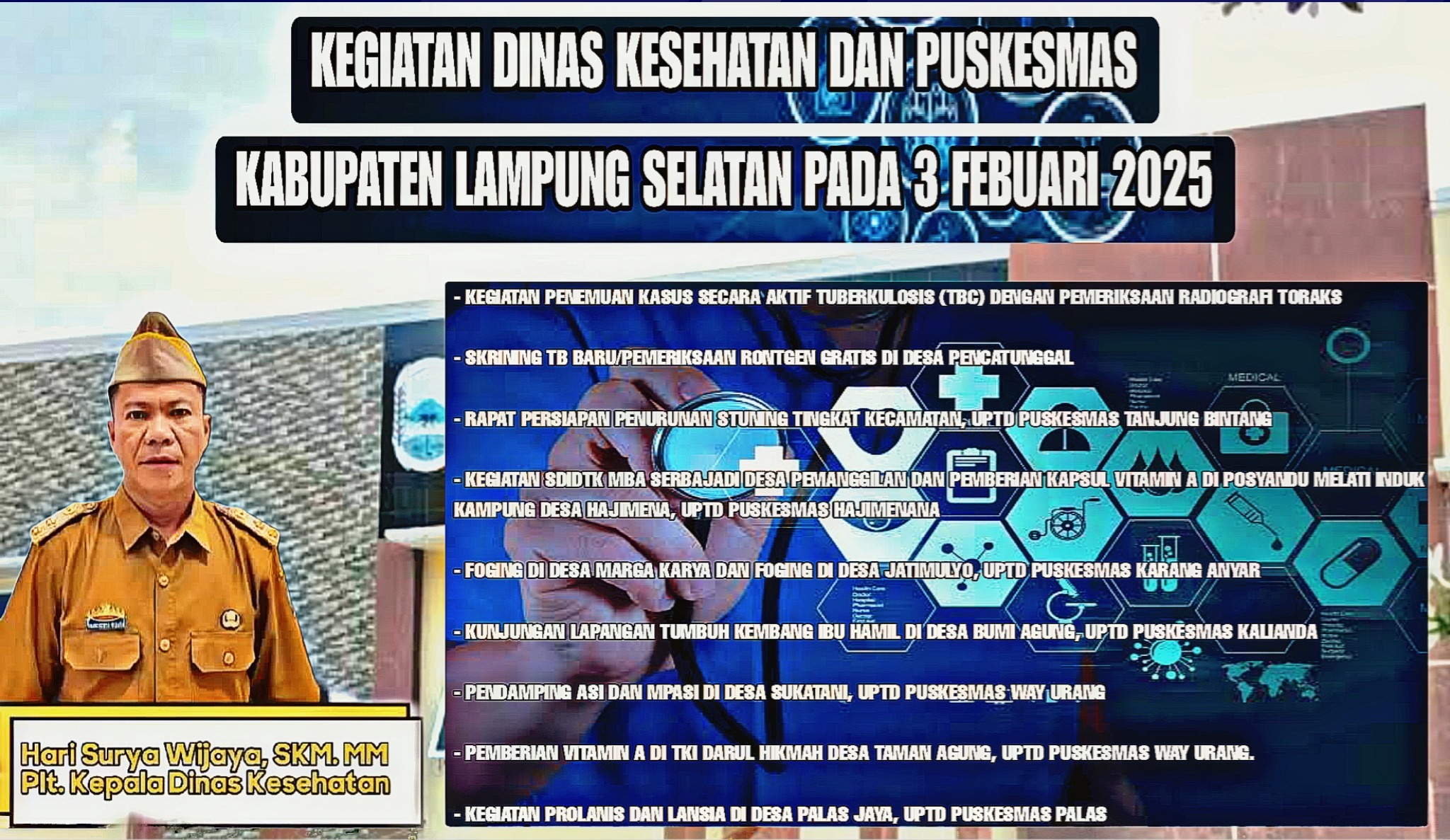 Plt. Kadiskes Kabupaten Lampung Selatan Tegaskan Jajaran Kesehatan Untuk Lebih Aktif Dalam Pelayanan Kesehatan Kepada Masyarakat 1 Plt. Kadiskes Kabupaten Lampung Selatan Tegaskan Jajaran Kesehatan Untuk Lebih Aktif Dalam Pelayanan Kesehatan Kepada Masyarakat