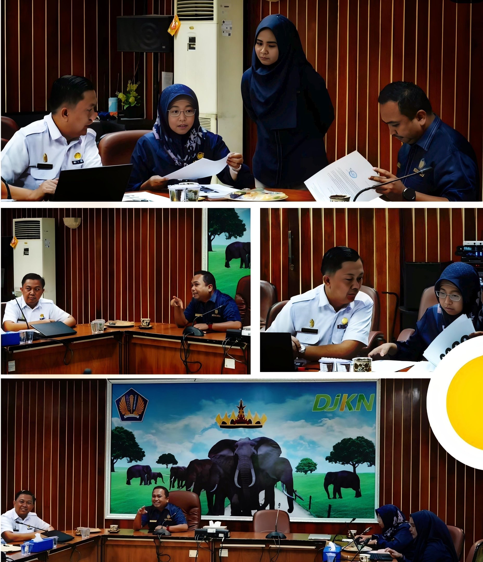 BPKAD Lampung Tengah Melaksanakan Rapat Koordinasi Pengusulan Penilai Pemerintah di Kanwil DJKN Lampung dan Bengkulu 1 a group of people sitting at a table with a laptop