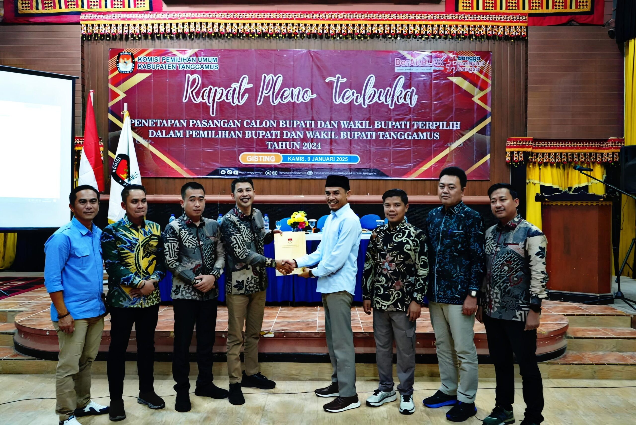 Penetapan Pasangan Calon Bupati dan Wakil Bupati Tangamus Terpilih 2025-2030