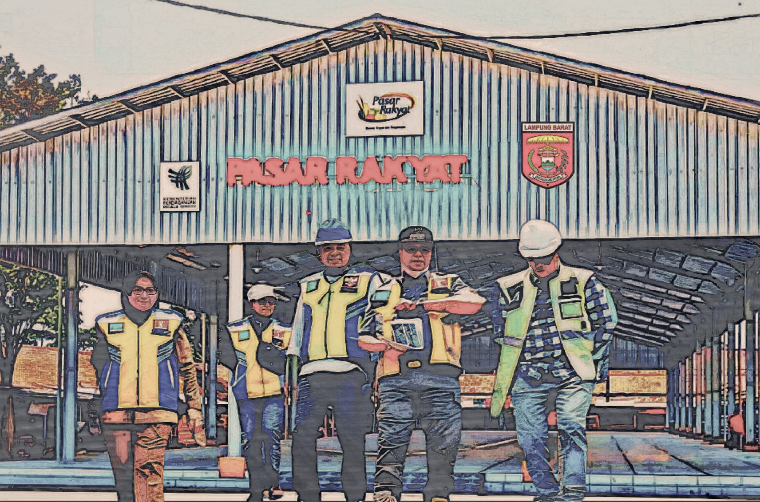 Kemajuan Pembangunan Pasar Tematik Lampung Barat Mencapai 95%