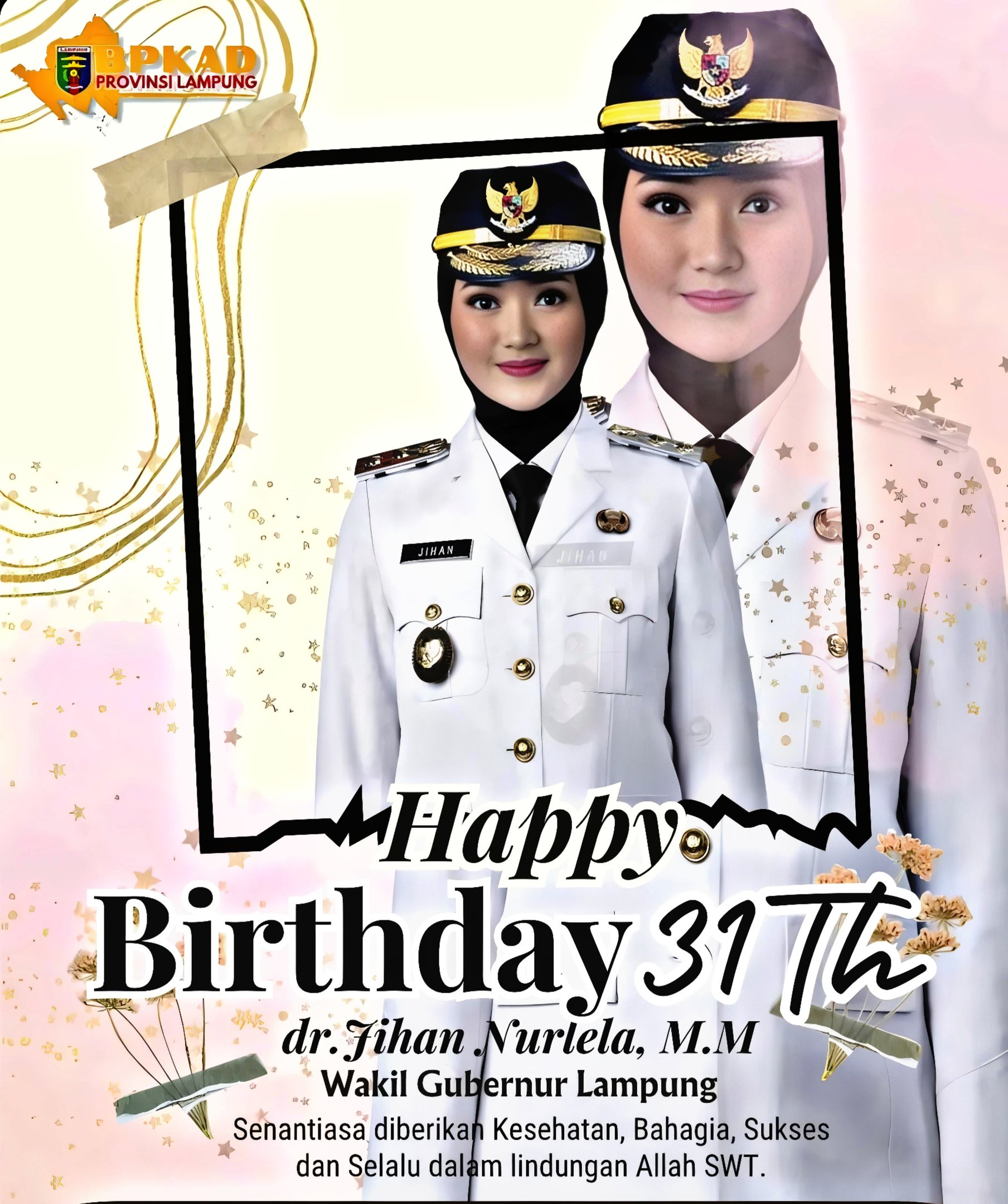 Ucapan Selamat Ulang Tahun ke-31 untuk Wakil Gubernur Lampung dari Kepala BPKAD Provinsi Lampung Beserta Jajaran