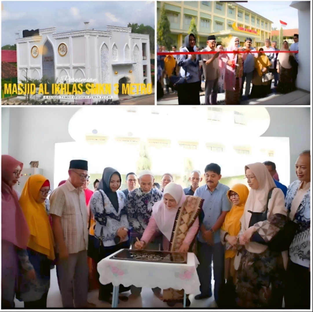 KADO TERINDAH HARI GURU MASJID IMPIAN SMKN 3 METRO BUAH KETULUSAN GURU BERDIRI MEGAH