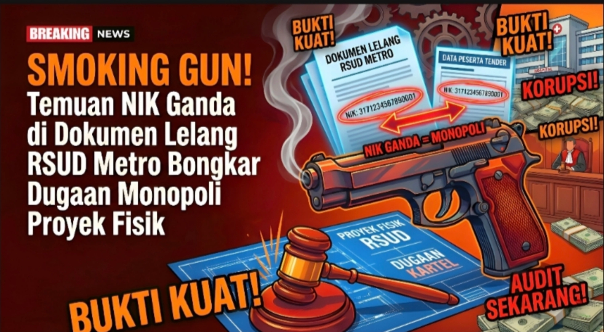 SMOKING GUN! Temuan NIK Ganda di Dokumen Lelang RSUD Metro Bongkar Dugaan Monopoli Proyek Fisik