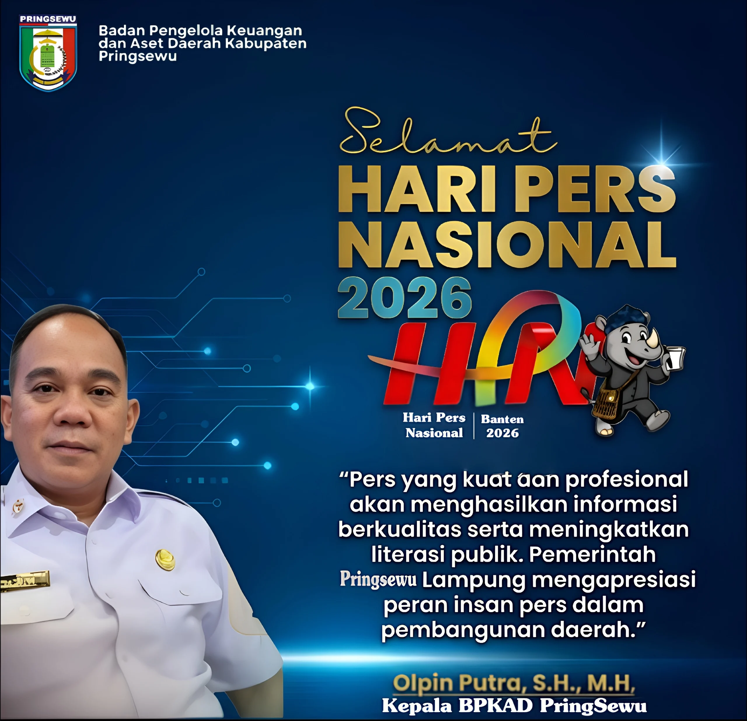Kepala BPKAD Pringsewu Olpin Putra Apresiasi Peran Pers di HPN 2026: Sinergi untuk Demokrasi 1 Kepala BPKAD Pringsewu Olpin Putra Apresiasi Peran Pers di HPN 2026: Sinergi untuk Demokrasi