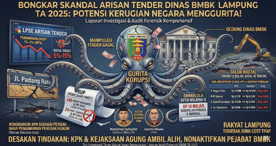Bongkar Skandal Arisan Tender Dinas BMBK Lampung TA 2025, Potensi Kerugian Negara Menggurita! 3 Bongkar Skandal Arisan Tender Dinas BMBK Lampung TA 2025, Potensi Kerugian Negara Menggurita!