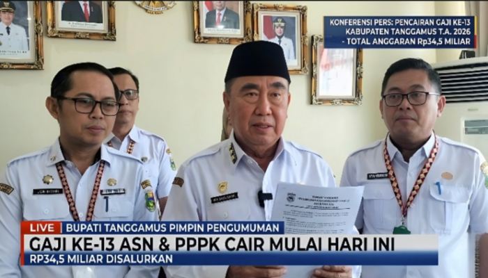 Pemkab Tanggamus Gelontorkan Rp34,5 Miliar untuk Gaji Ke-13 Ribuan ASN dan PPPK